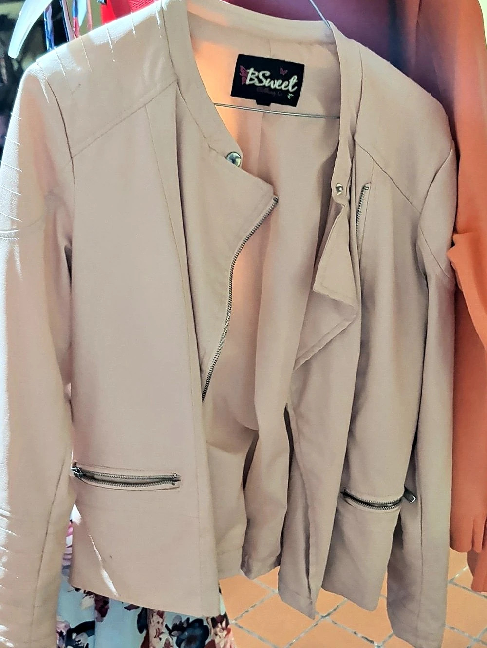 BSweet Pink Moto Jacket